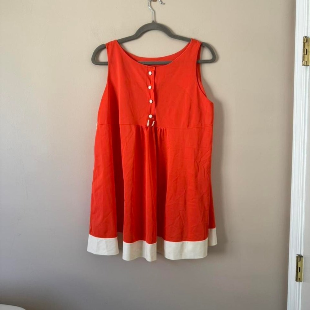 Gossard Artemis Orange Cream Mini Dress 60s stripe vintage babydoll - Picture 2 of 8
